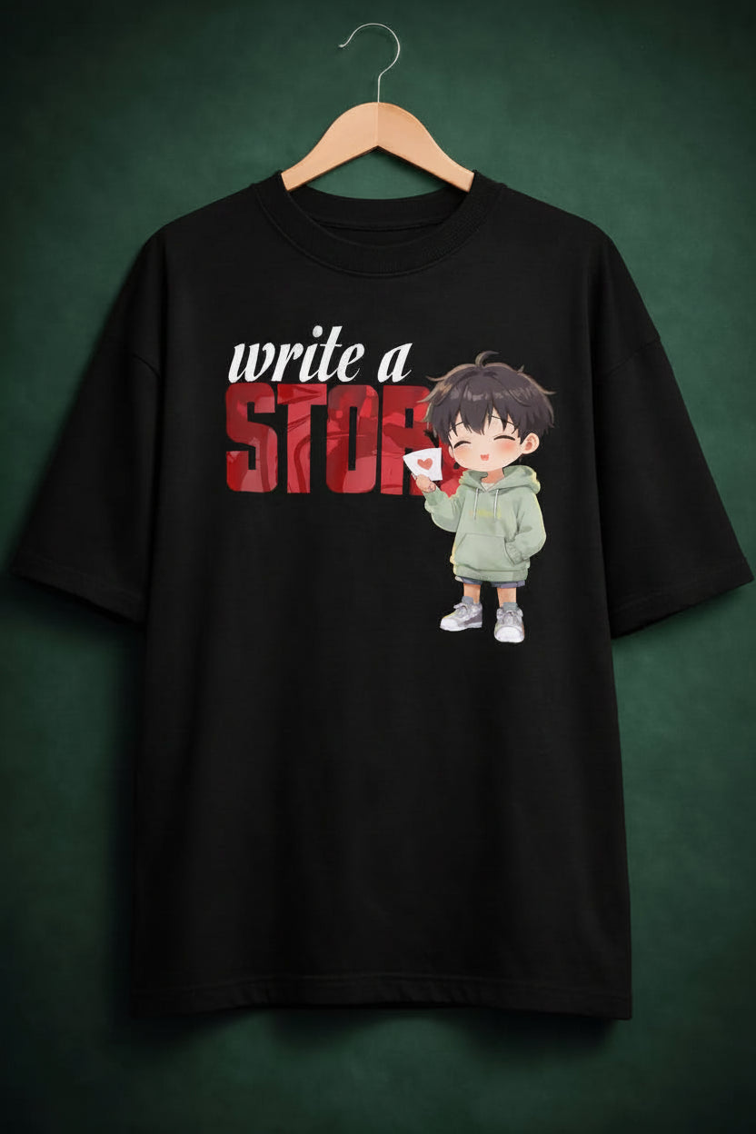 Write a story oversized black Couple T-Shirt for him