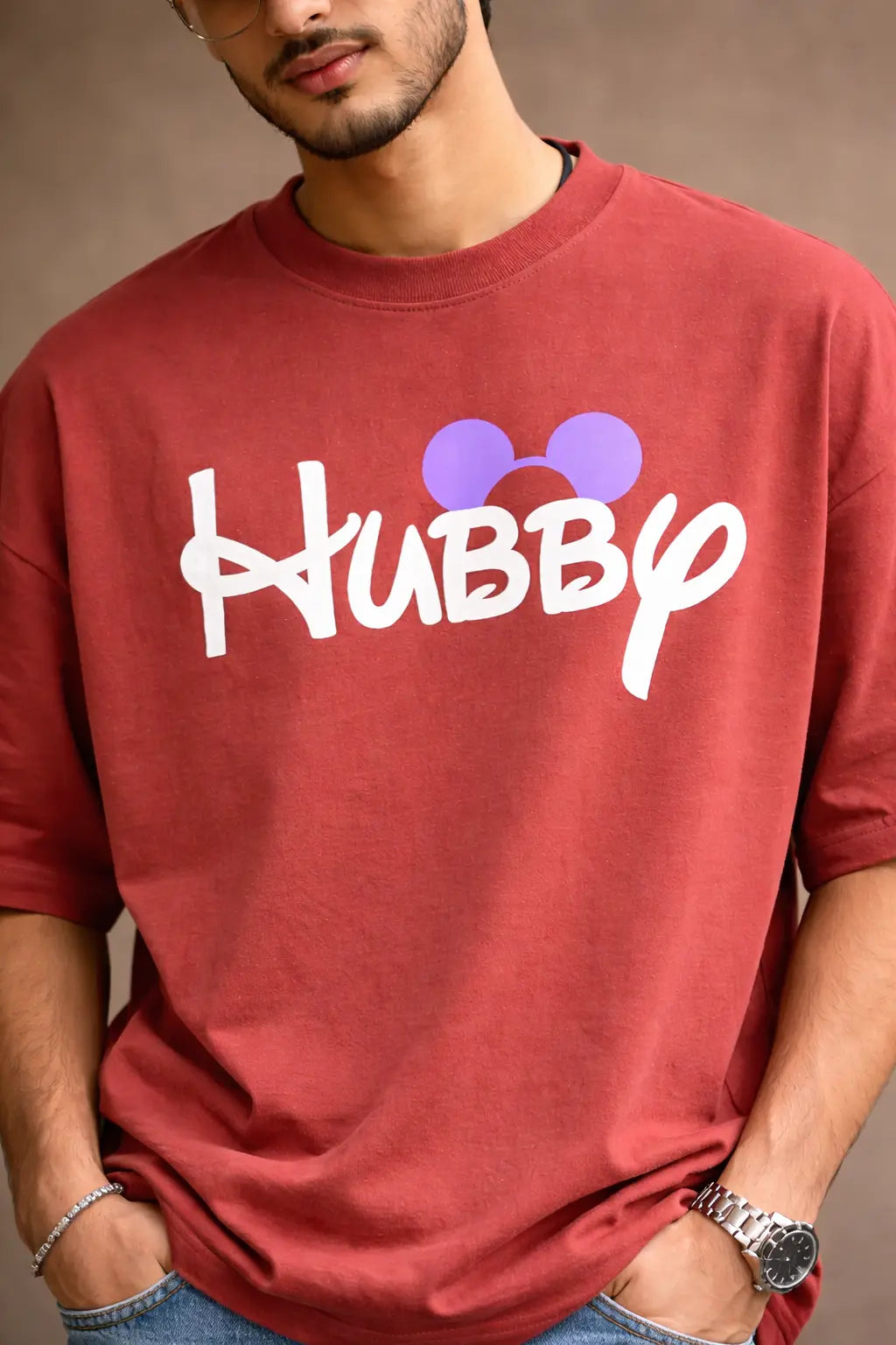 Hubby V2 CARTOON Couple T-Shirt