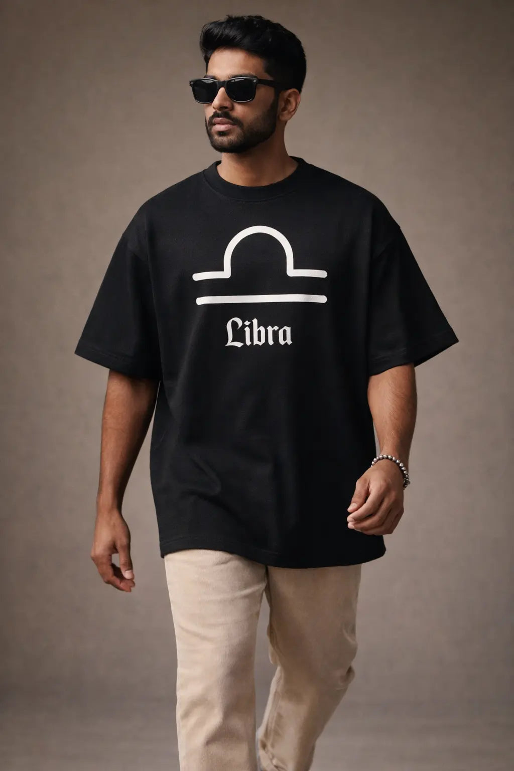 Libra zodiac black oversized horoscope t-shirt