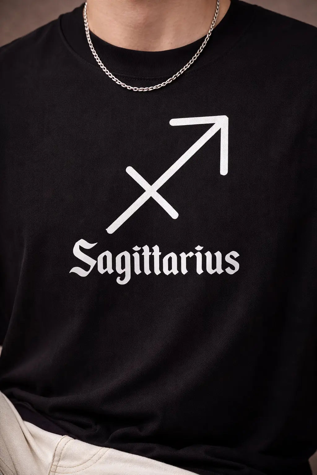 Sagittarius zodiac black oversized horoscope t-shirt