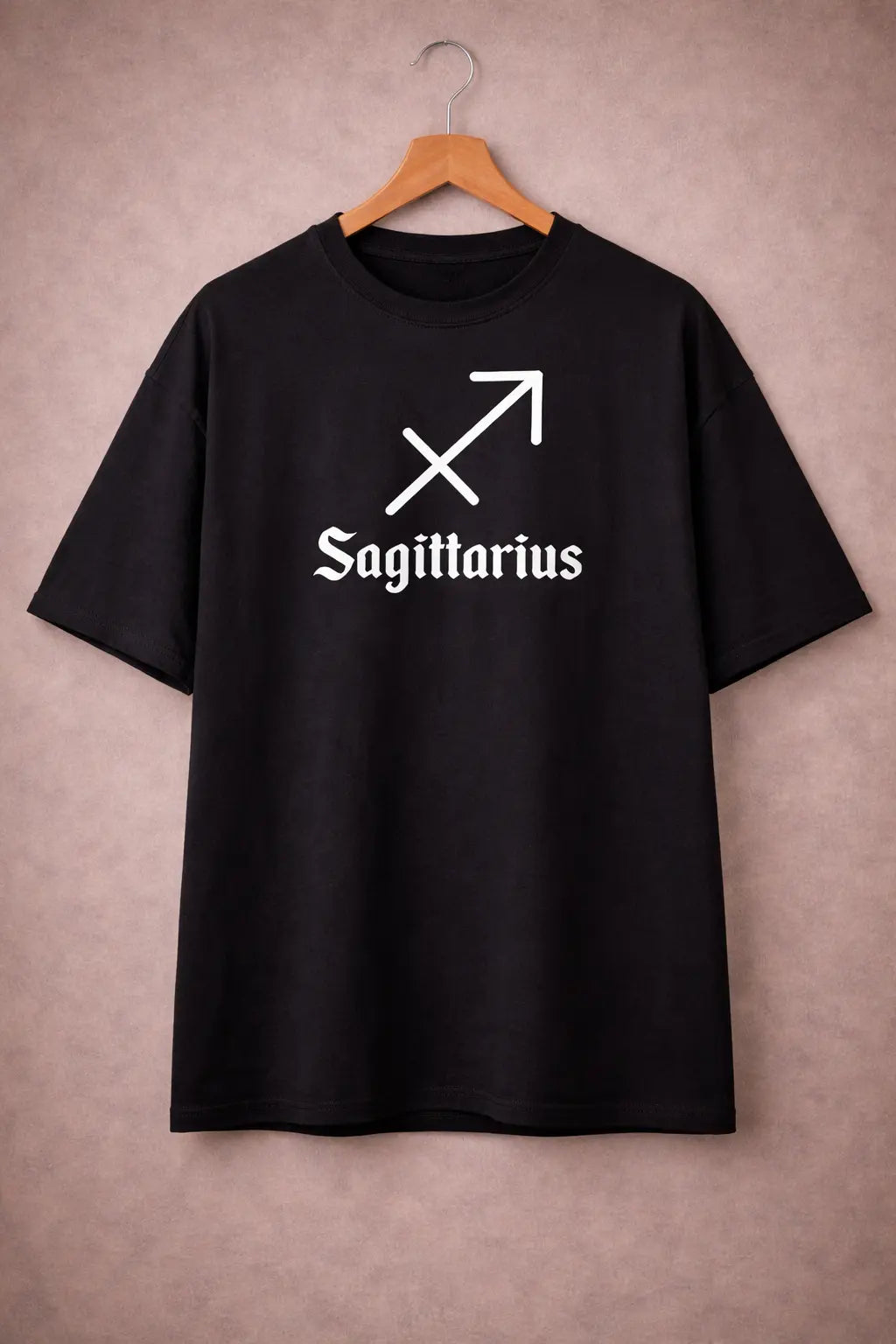 Sagittarius zodiac black oversized horoscope t-shirt