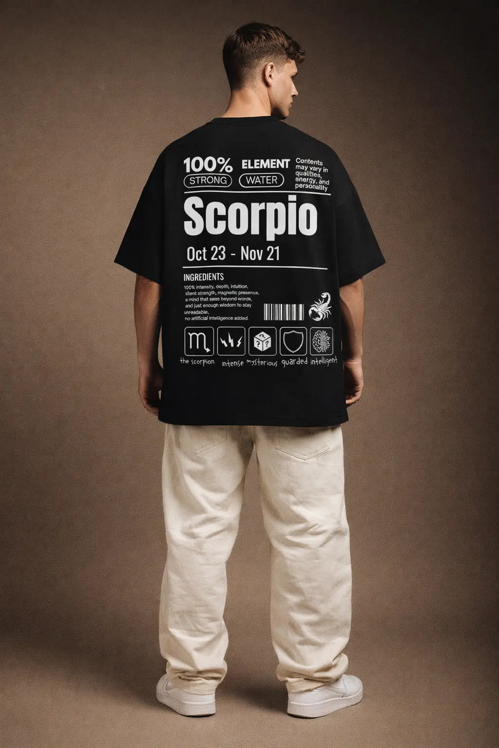 Scorpio zodiac black oversized horoscope t-shirt