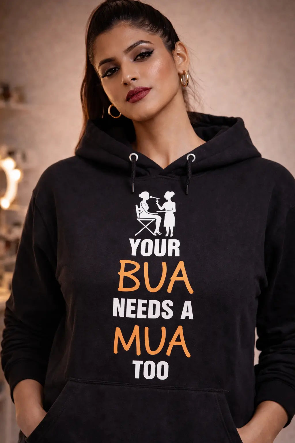 Your Bua needs a MUA Black Hoodie for make up artists