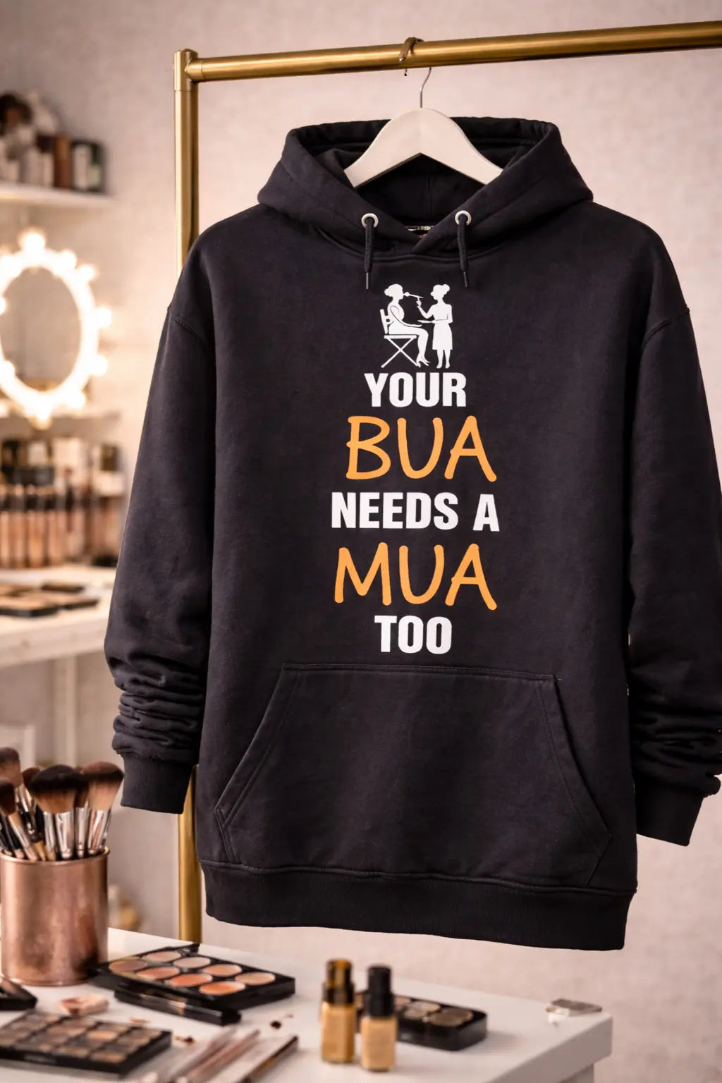 Your Bua needs a MUA Black Hoodie for make up artists
