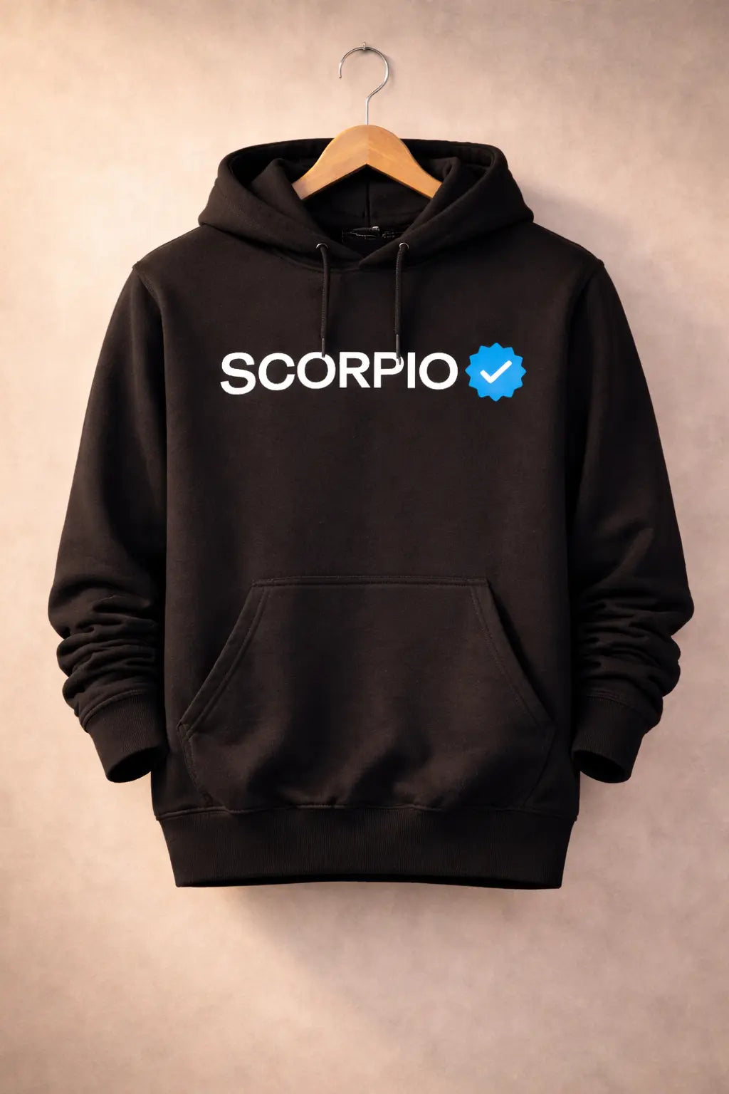 Scorpio Detailed black drop shoulder hoodie