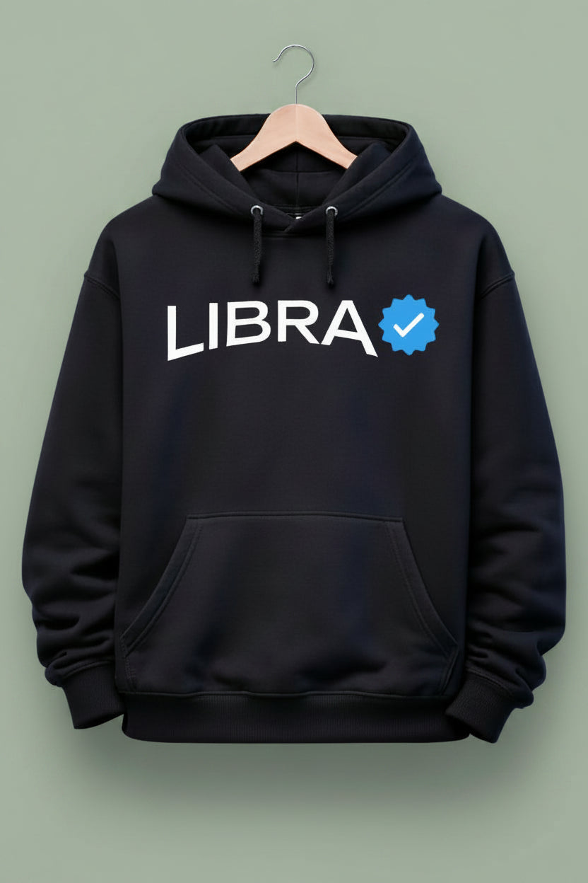 Libra Detailed black drop shoulder hoodie