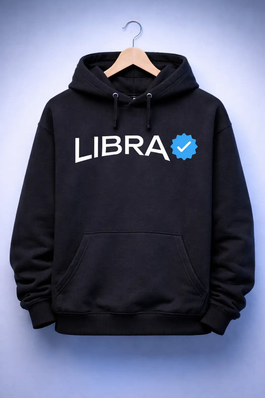 Libra Detailed black drop shoulder hoodie