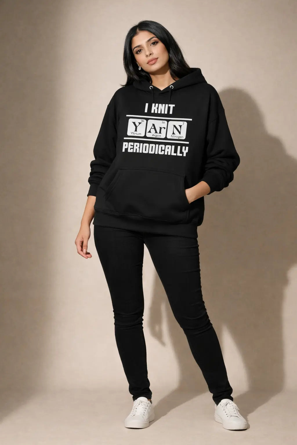 Yarnistry - Crochet Artist Black Oversized Hoodie
