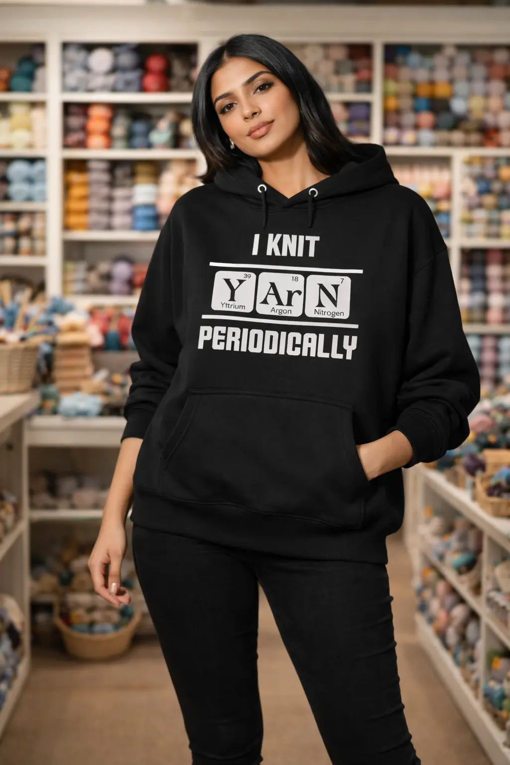 Yarnistry - Crochet Artist Black Oversized Hoodie