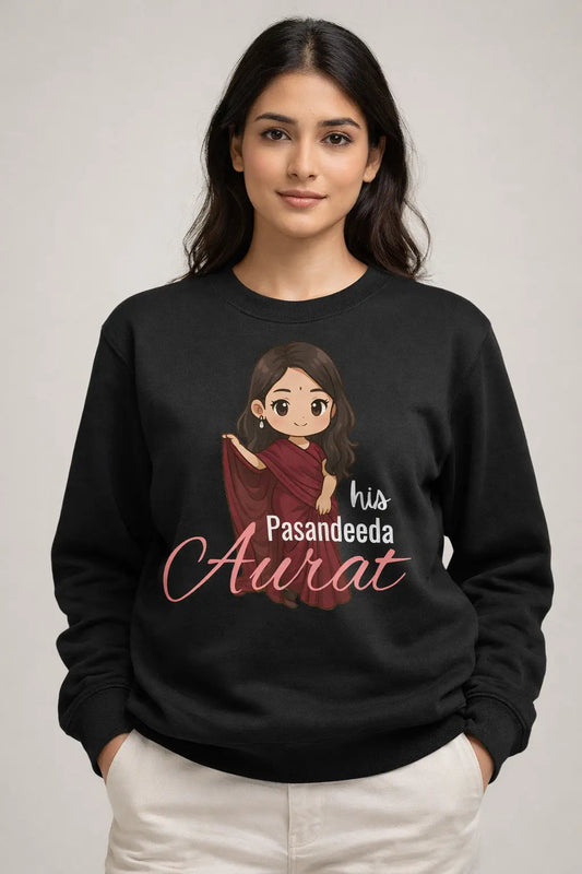 His Pasandeeda Aurat Black Sweatshirt