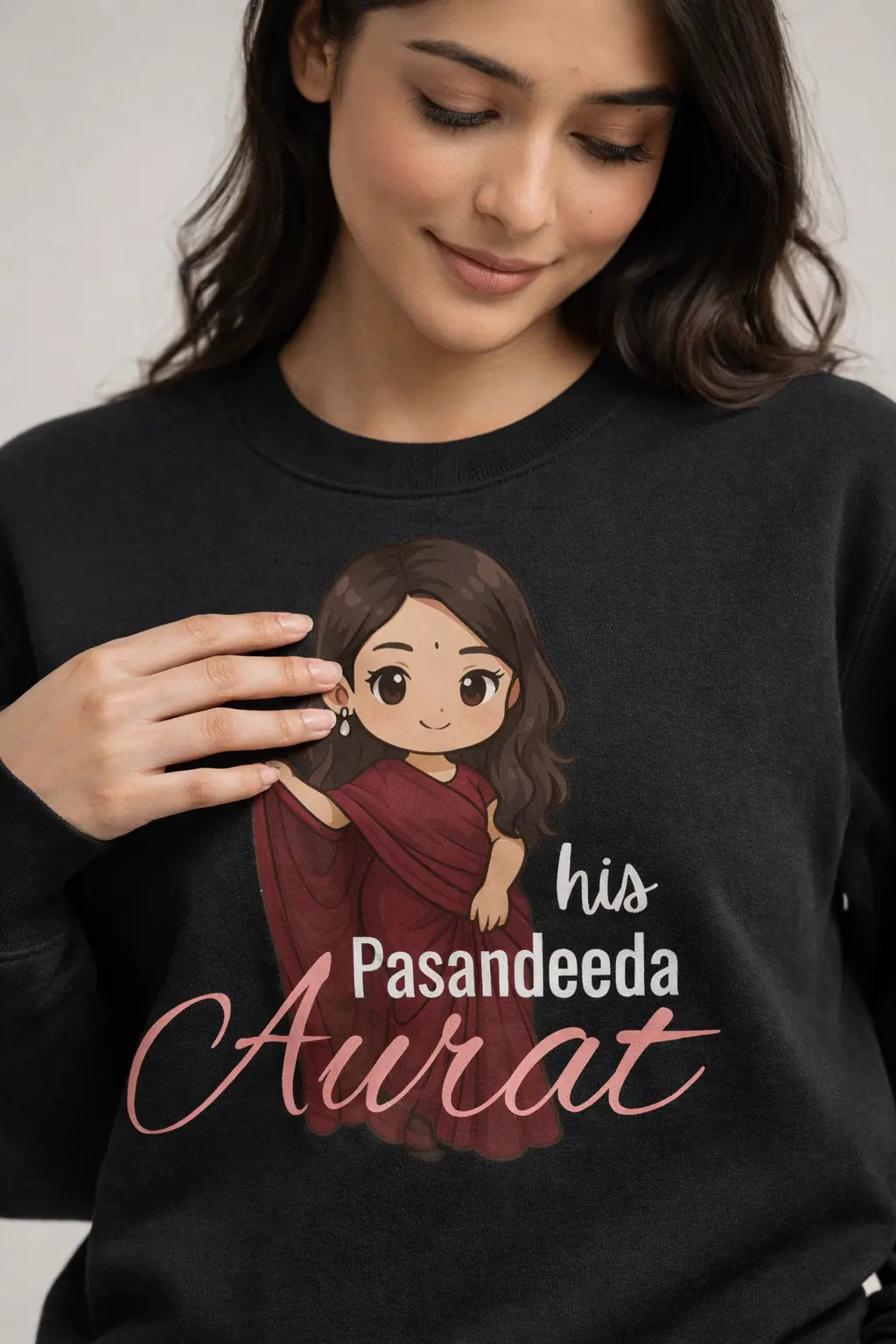 His Pasandeeda Aurat Black Sweatshirt