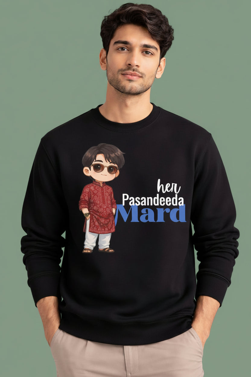 Her Pasandeeda Mard Black Sweatshirt