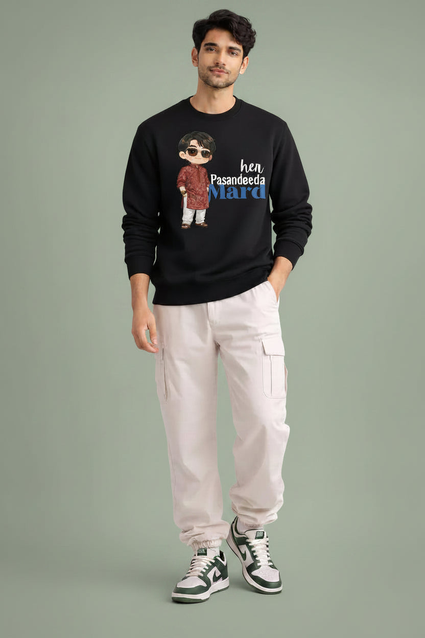 Her Pasandeeda Mard Black Sweatshirt
