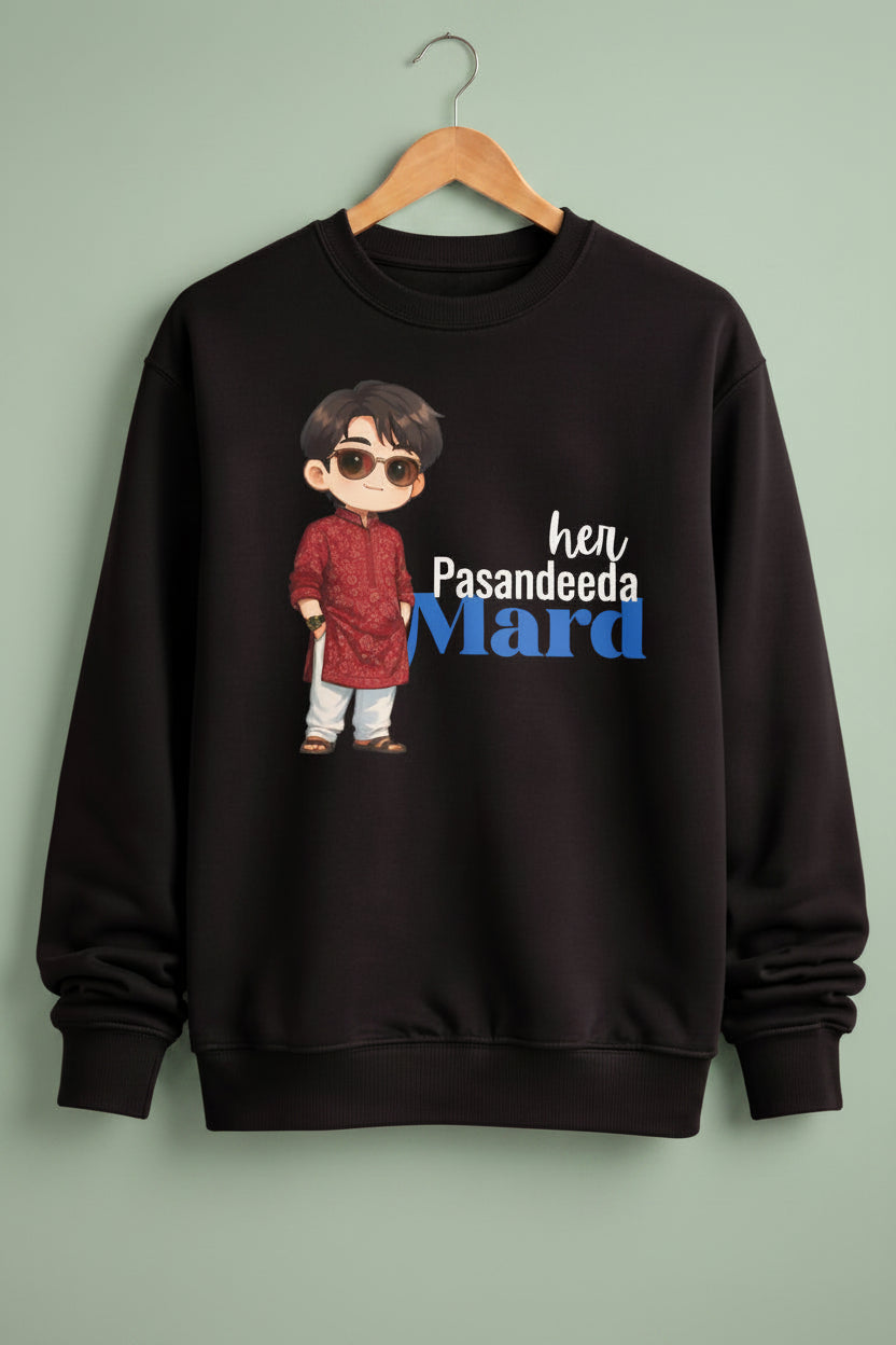 Her Pasandeeda Mard Black Sweatshirt