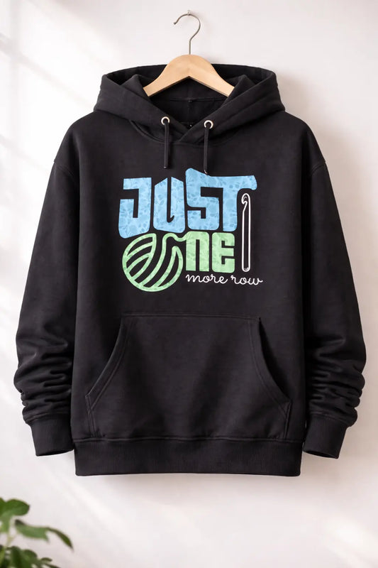 Just One More Row Black Oversized Hoodie