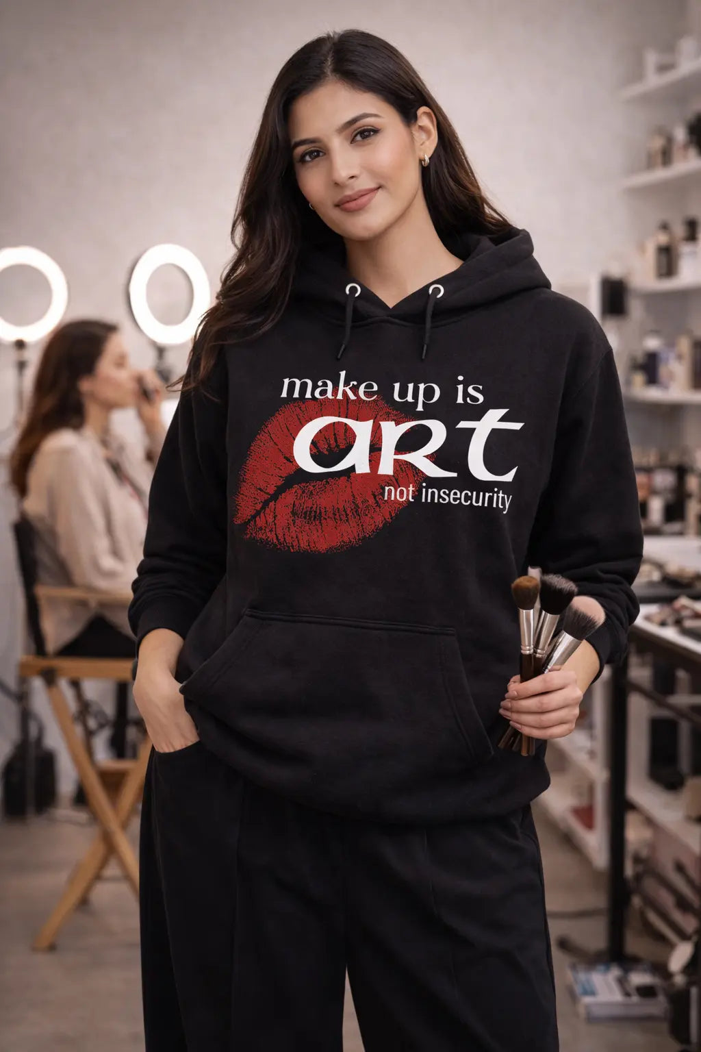 Makeup Is Art Not Insecurity Black Hoodie