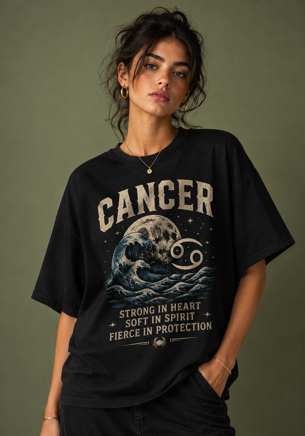 Cancer Zodiac Premium Oversized T-Shirt