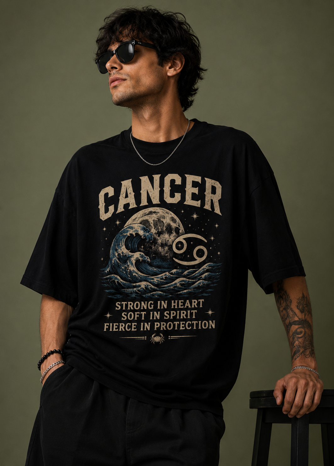 Cancer Zodiac Premium Oversized T-Shirt