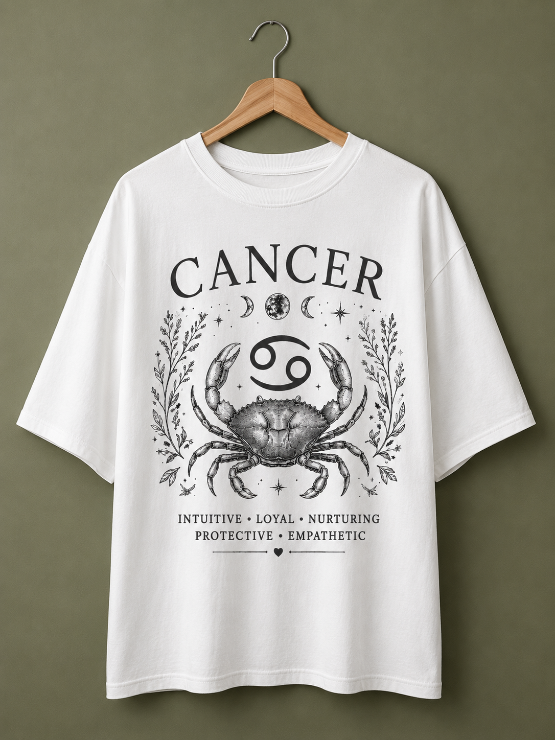 Cancer Moonlight Premium Oversized Zodiac T-Shirt