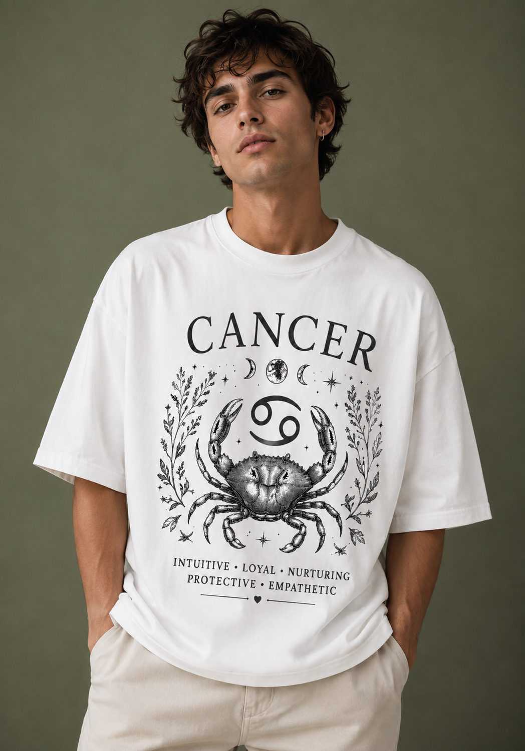 Cancer Moonlight Premium Oversized Zodiac T-Shirt