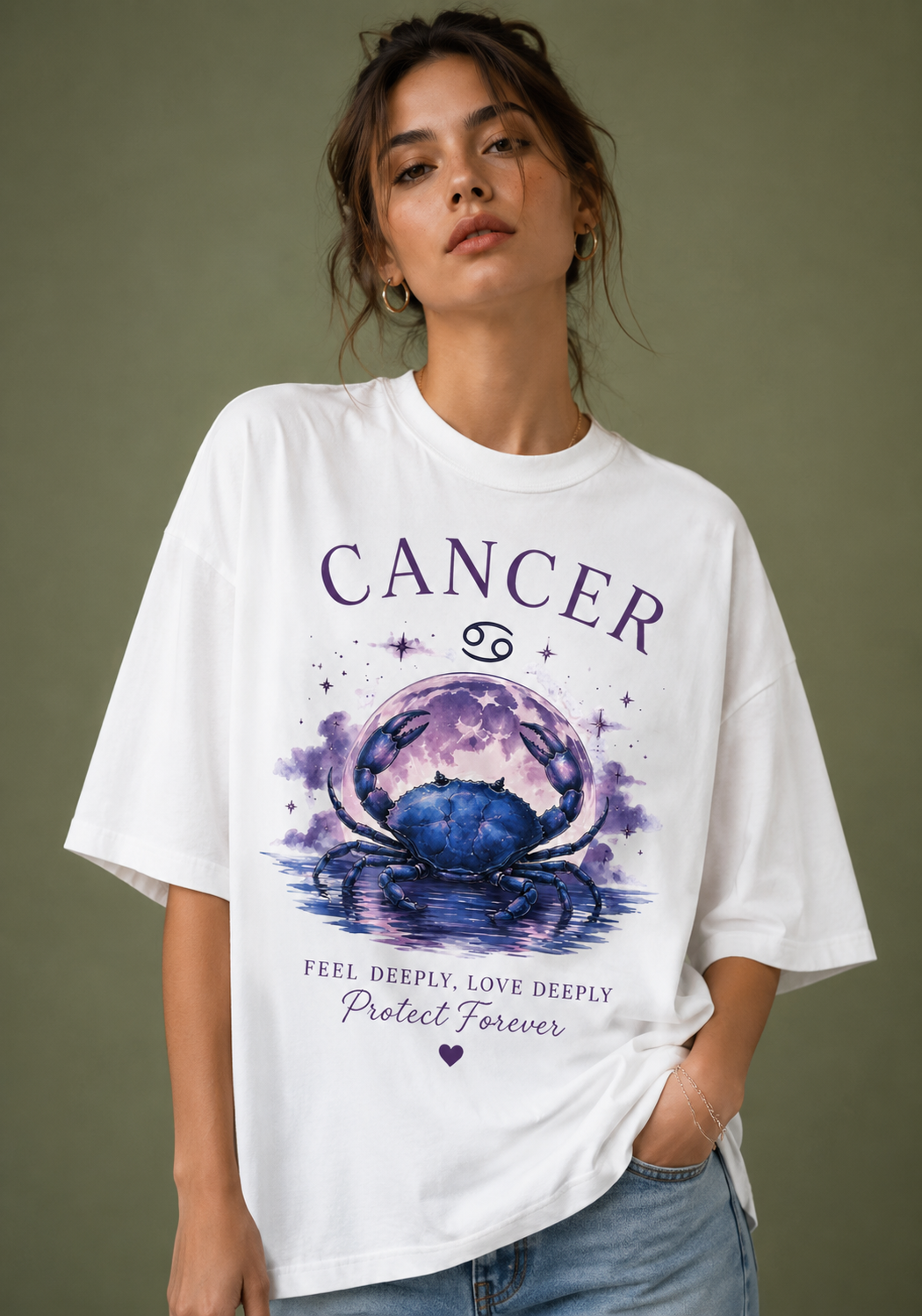 Cancer Moonlit Soul Premium Oversized T-Shirt