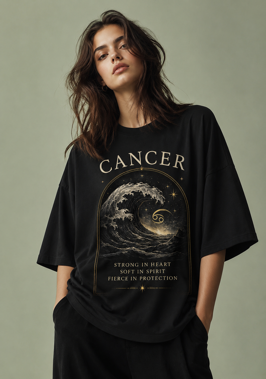 Cancer Ocean Soul Premium Oversized Zodiac T-Shirt
