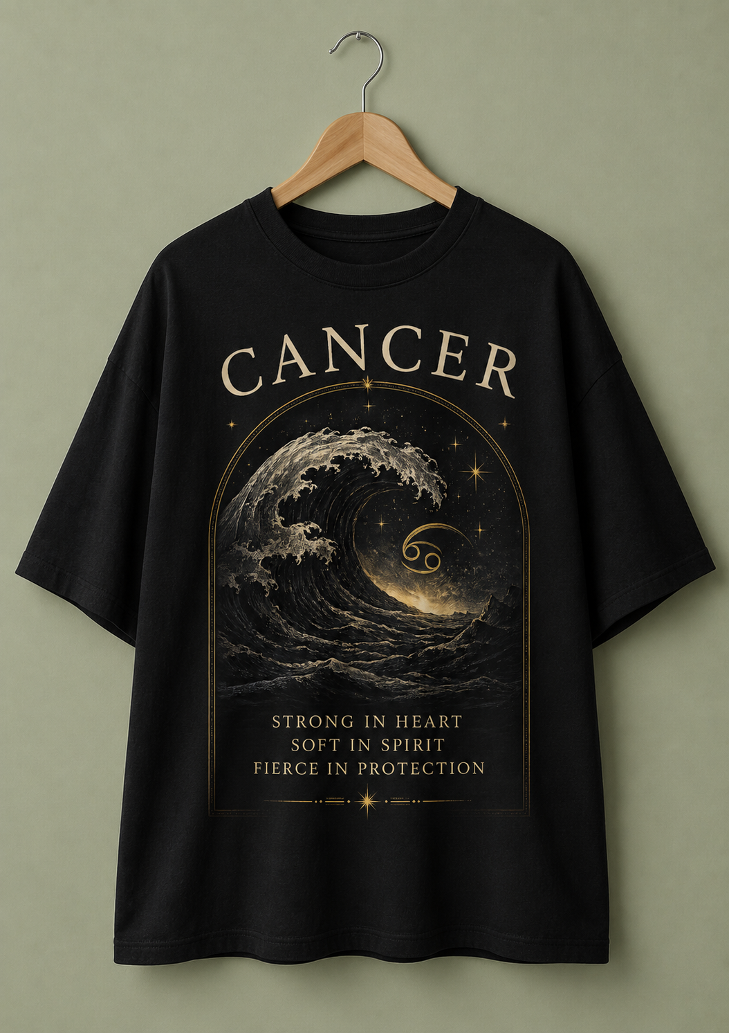 Cancer Ocean Soul Premium Oversized Zodiac T-Shirt