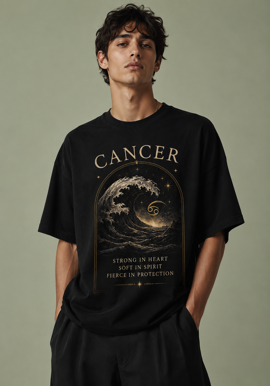 Cancer Ocean Soul Premium Oversized Zodiac T-Shirt