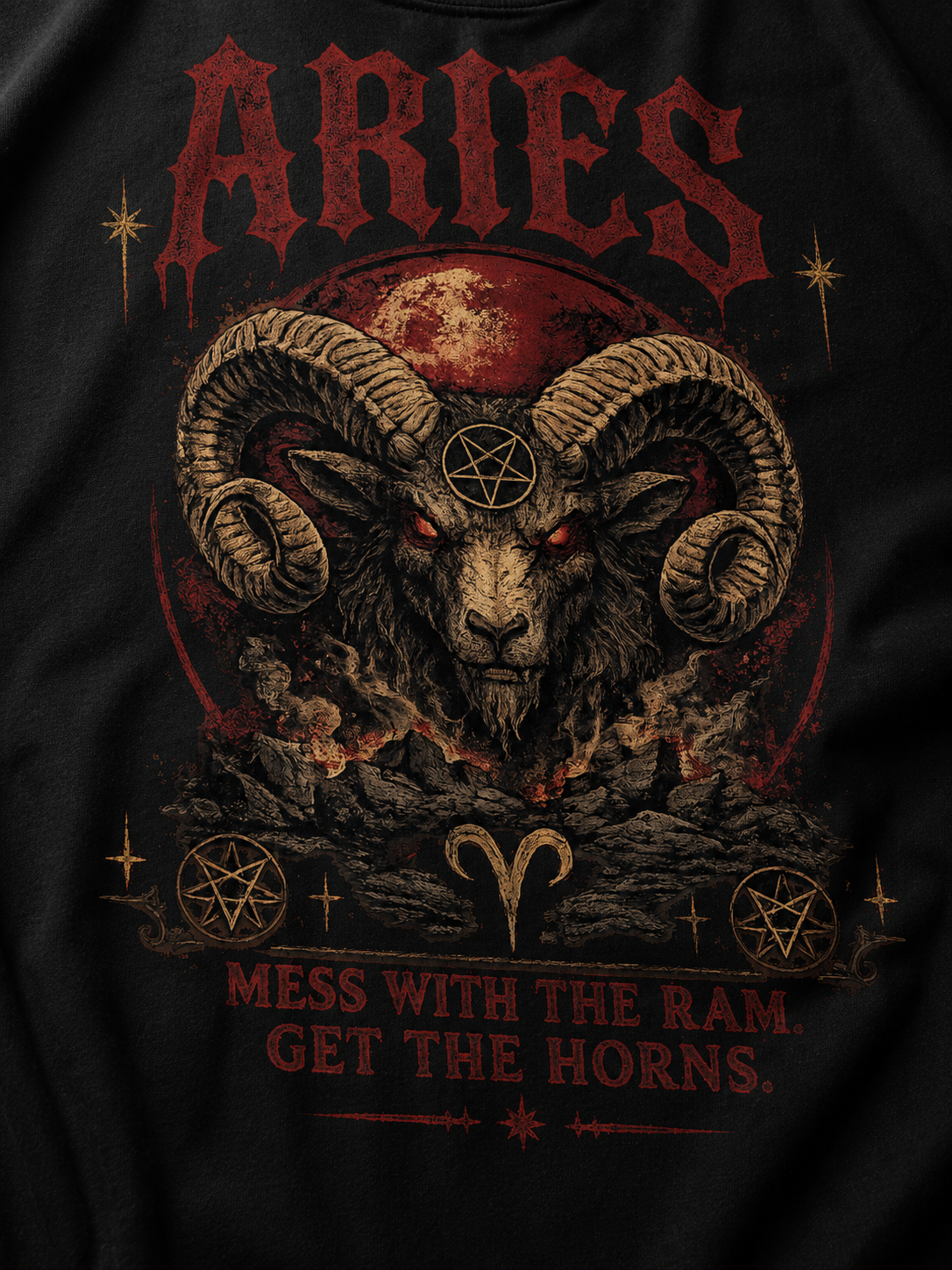 Aries Dark Zodiac Premium Oversized T-Shirt