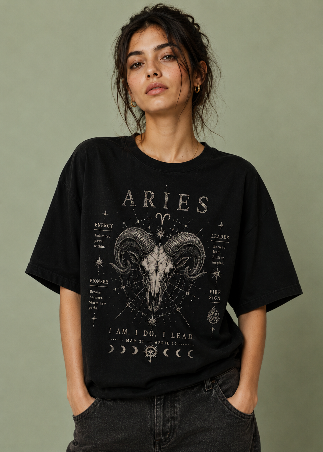 Aries Premium Oversized Zodiac T-Shirt