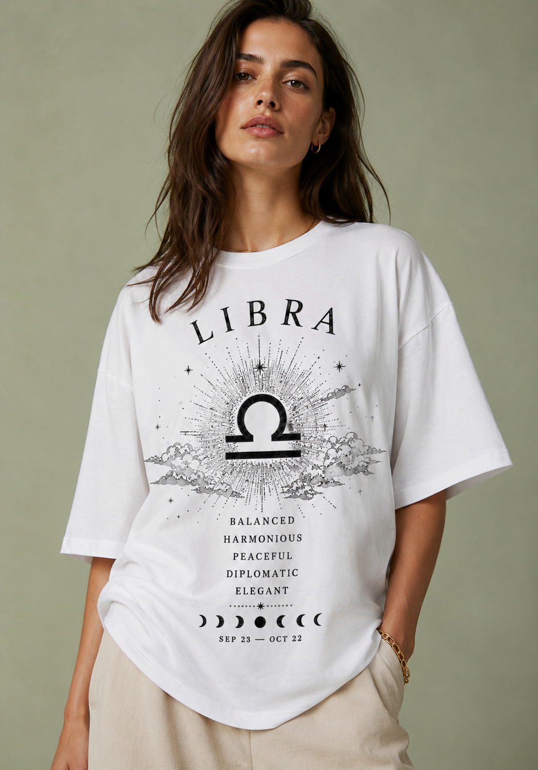 Libra Zodiac Premium Oversized Zodiac T-Shirt