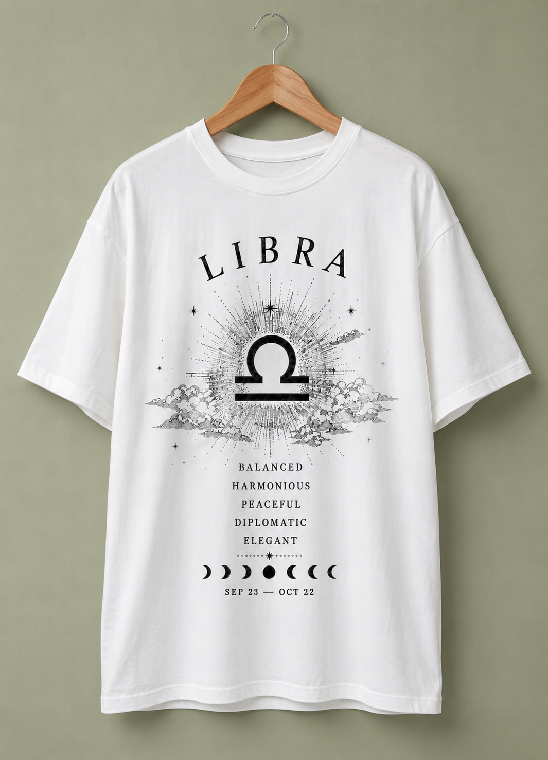 Libra Zodiac Premium Oversized Zodiac T-Shirt