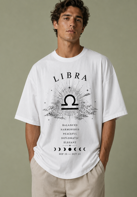 Libra Zodiac Premium Oversized Zodiac T-Shirt