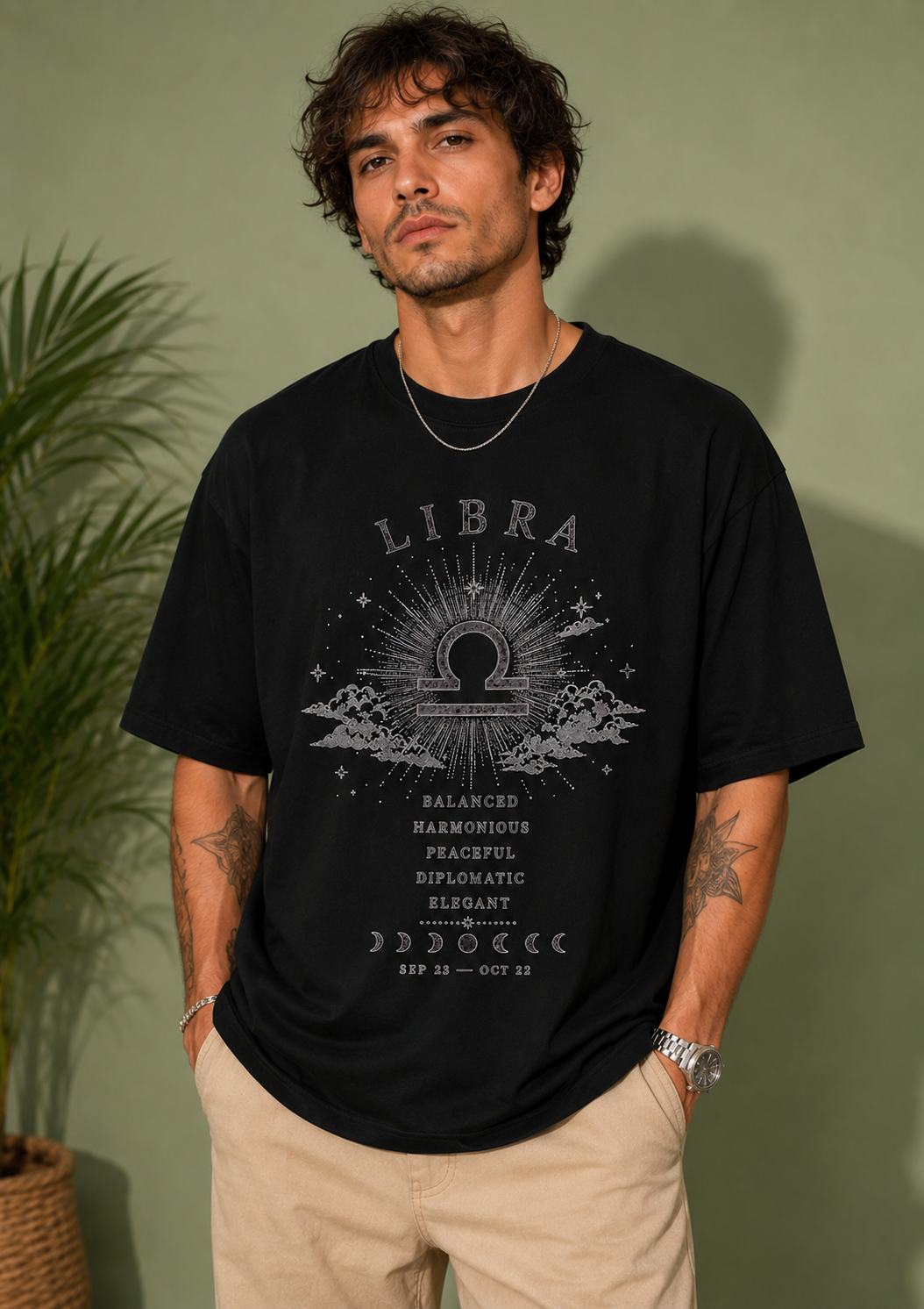 Libra Radiance Premium Oversized Zodiac T-Shirt Hermoza India