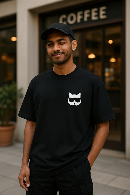 Oversized Terry Cotton T-shirt for men and women - Cool Cat Lovers