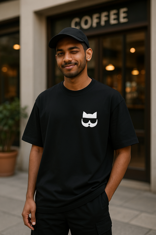 Oversized Terry Cotton T-shirt for men and women - Cool Cat Lovers