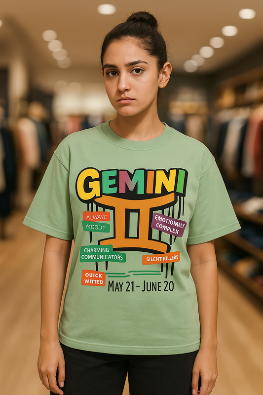 Oversized Terry Cotton T-Shirt for Men and Women - Gemini Edition