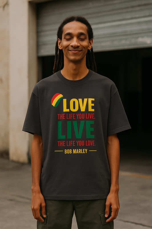 Oversized Terry Cotton T-Shirt for Men and Women - Love the Life You Live