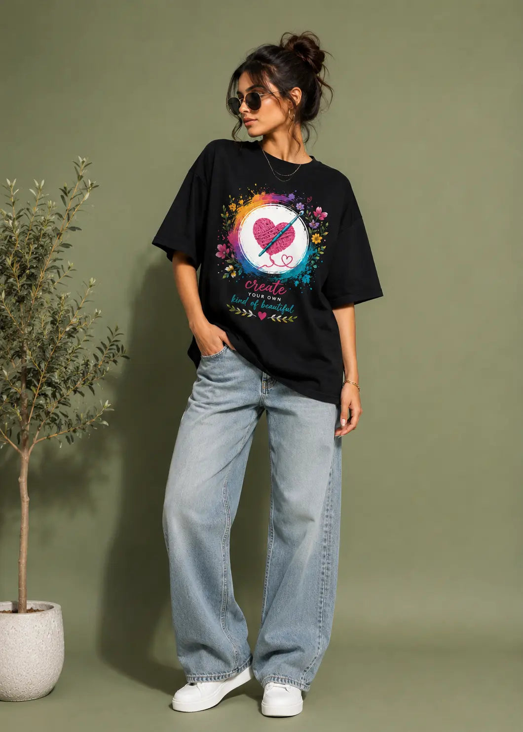 Colorful Patch Oversized T-Shirt