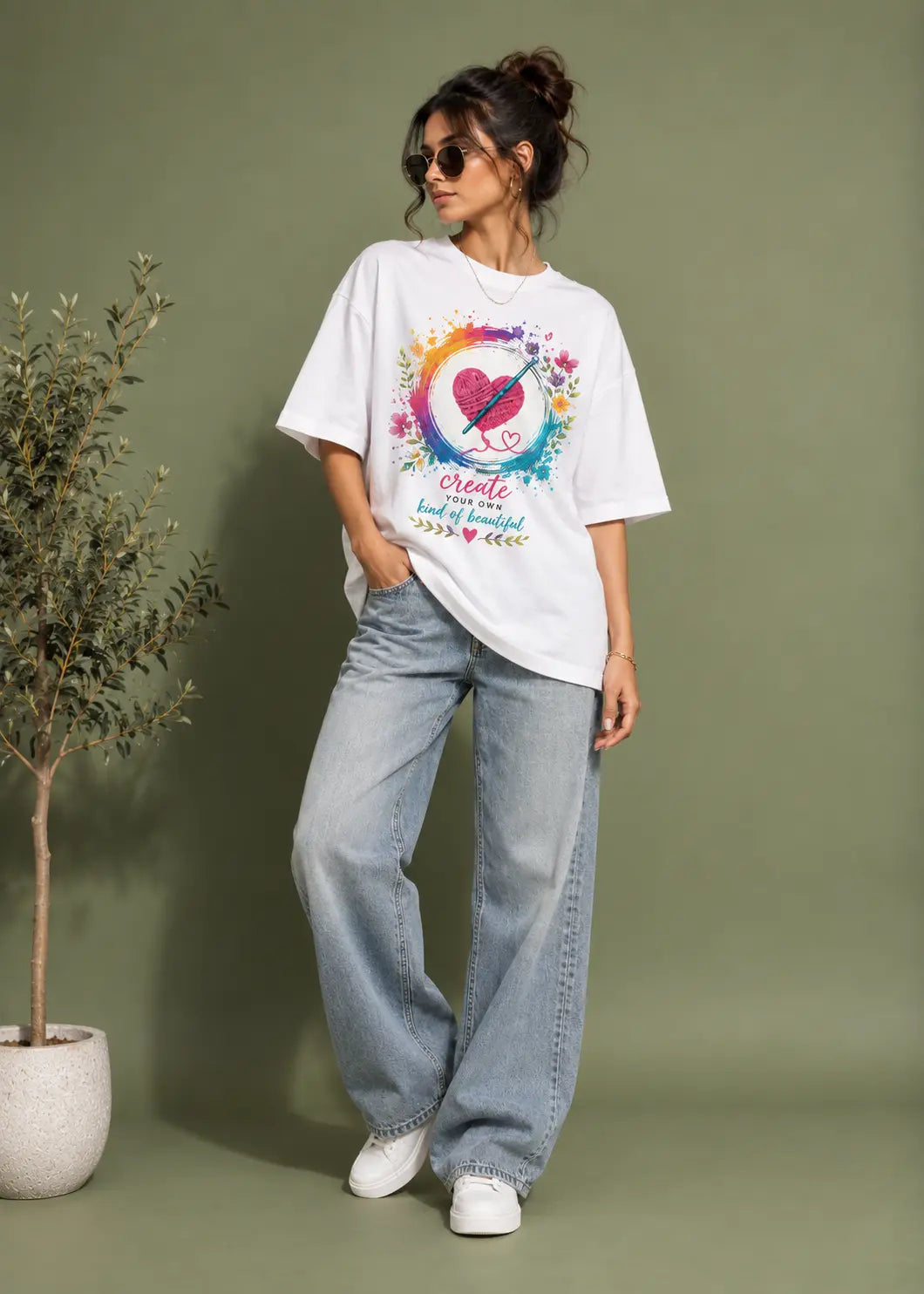 Colorful Patch Oversized T-Shirt
