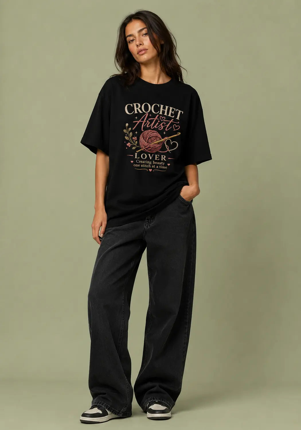 Crochet Artist Lover Oversized Tshirt