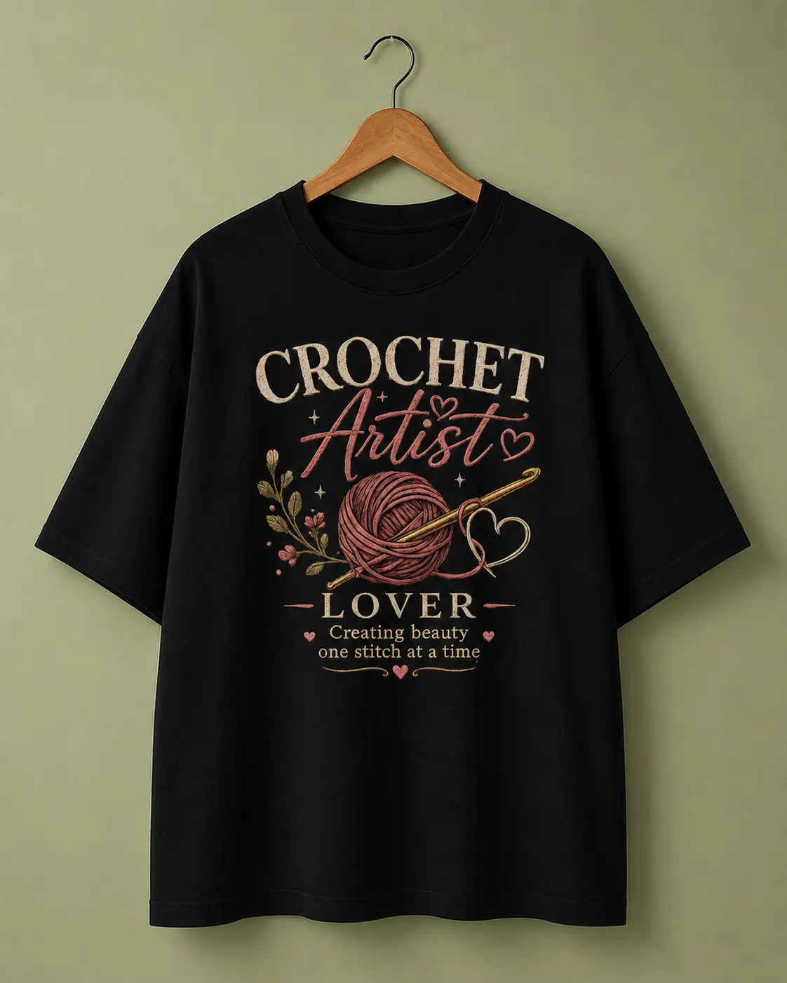 Crochet Artist Lover Oversized Tshirt