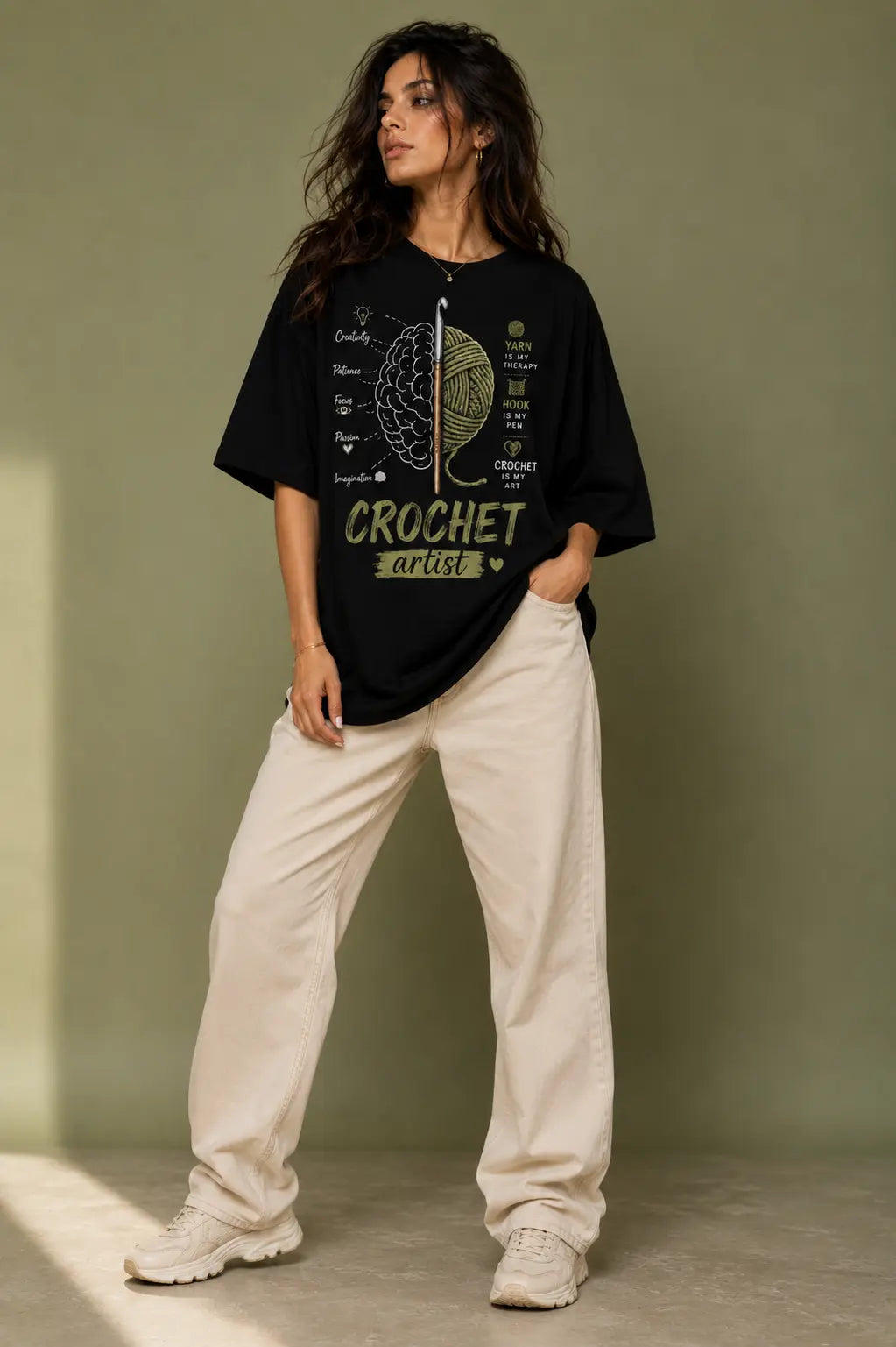 Crochet Brain Oversized T-Shirt