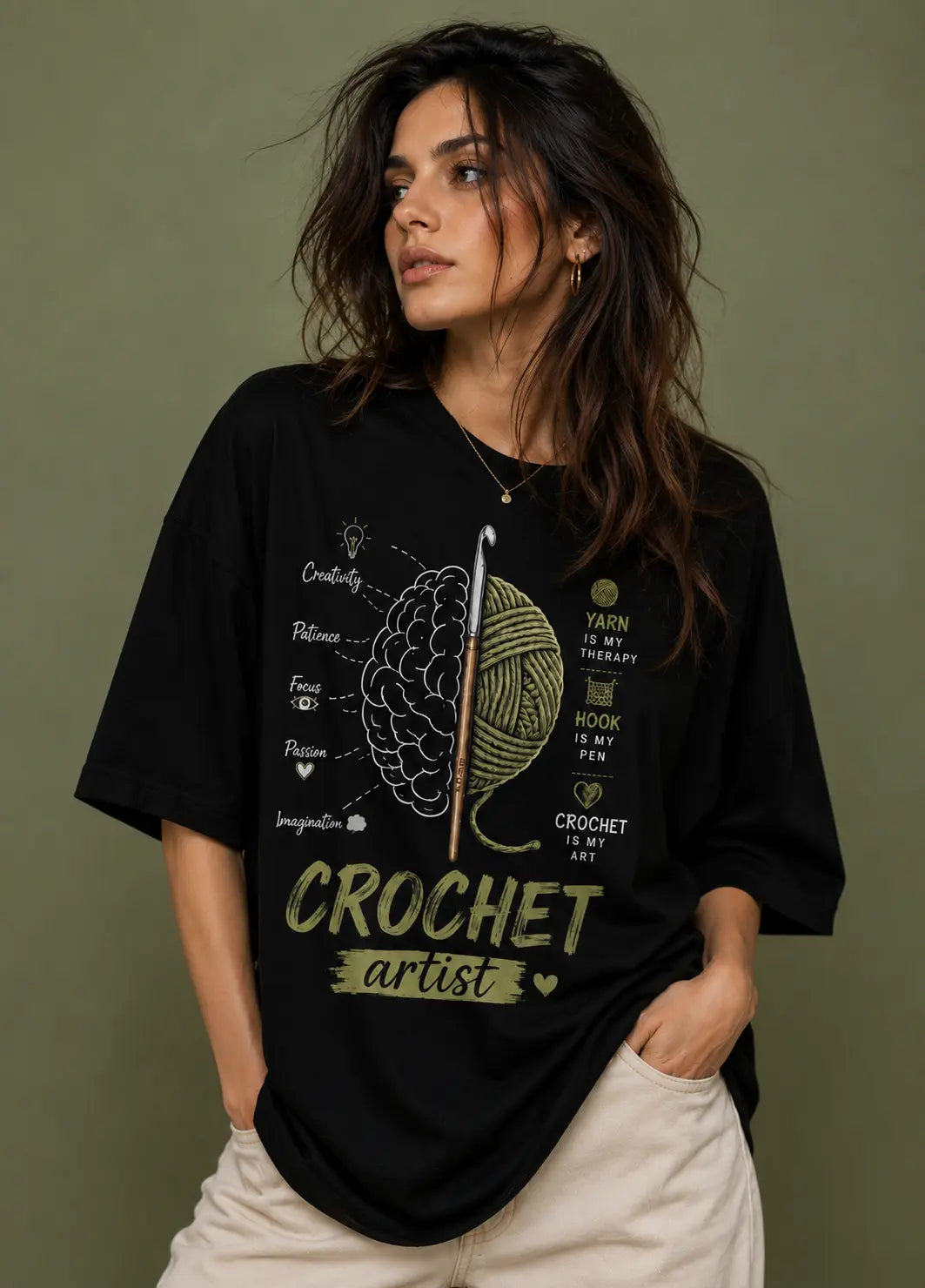 Crochet Brain Oversized T-Shirt