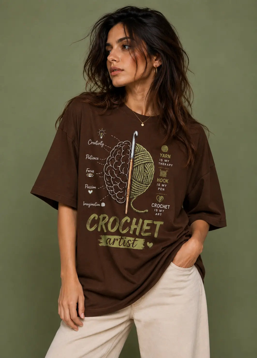 Crochet Brain Oversized T-Shirt