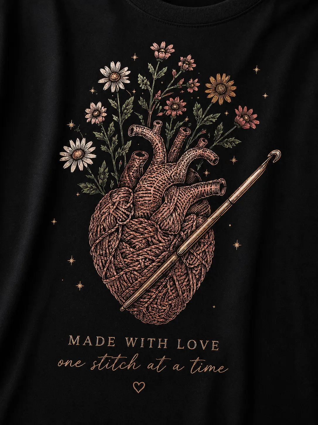 Flowery Heart Oversized T-Shirt
