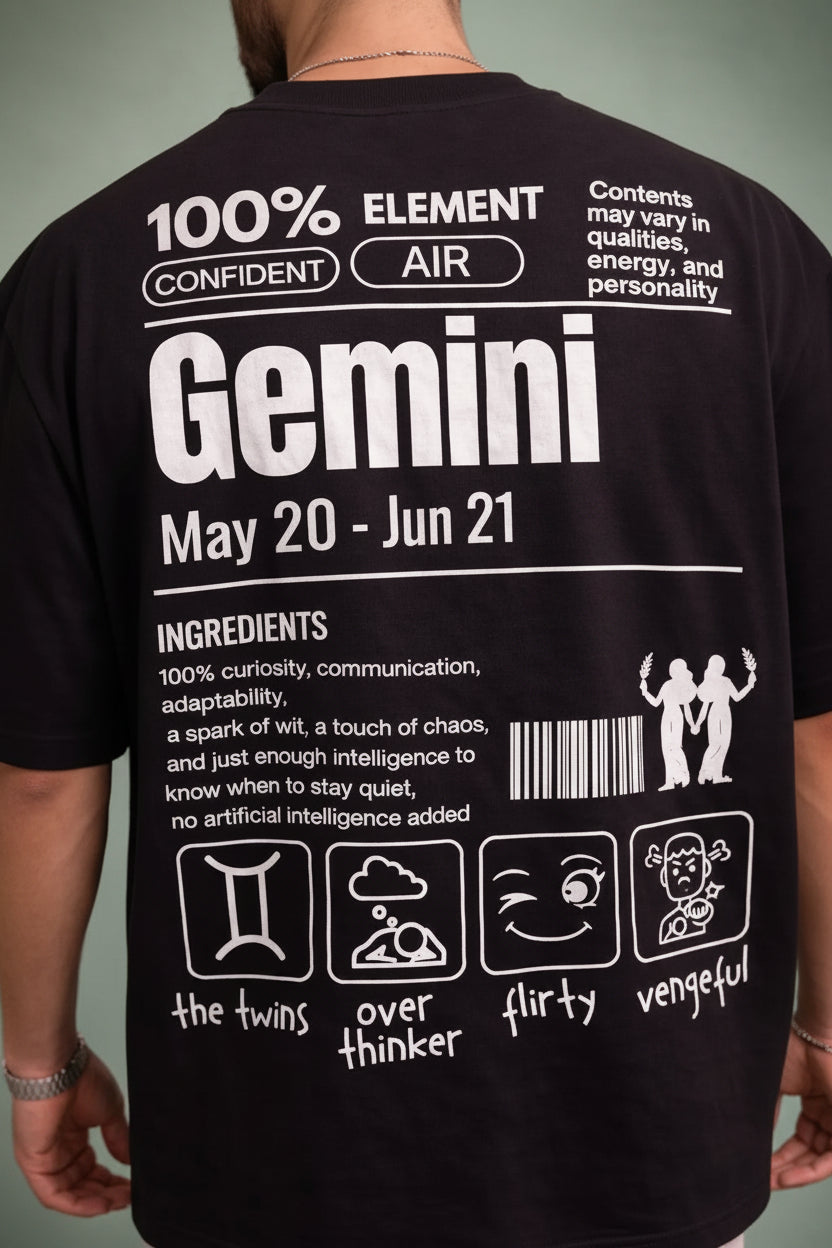 240gsm oversized black t-shirt.