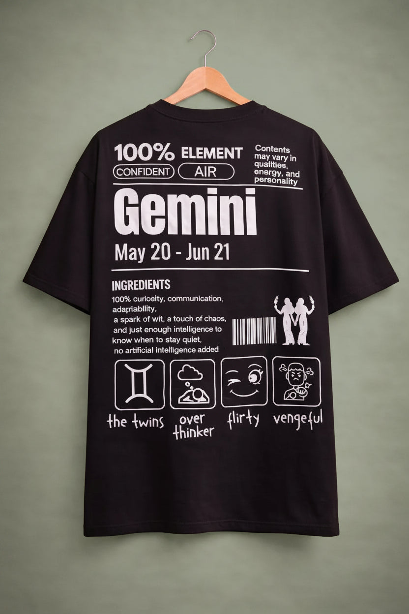 240gsm oversized black t-shirt.