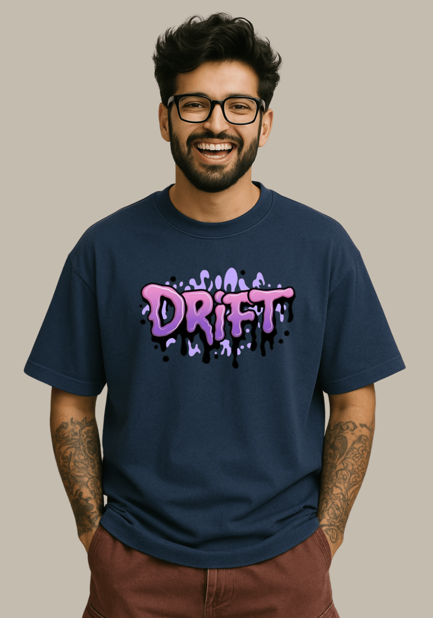 DRIFT Drop‑Shoulder Oversized Tee — Navy Edition