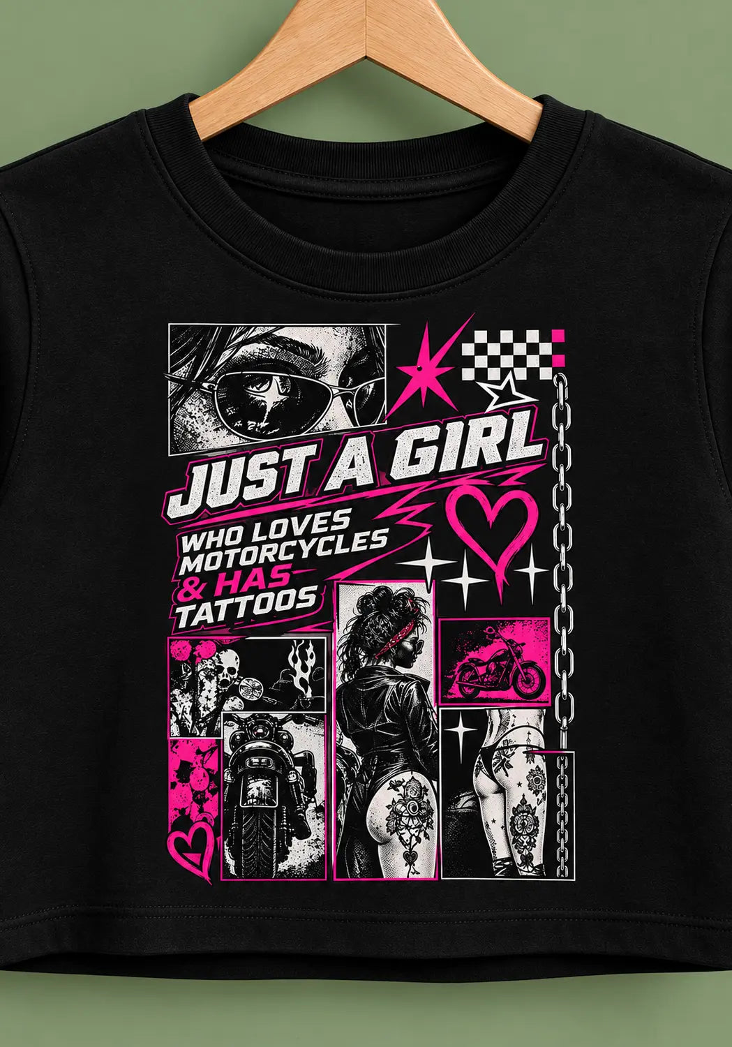 Tattooed Rider Crop Top